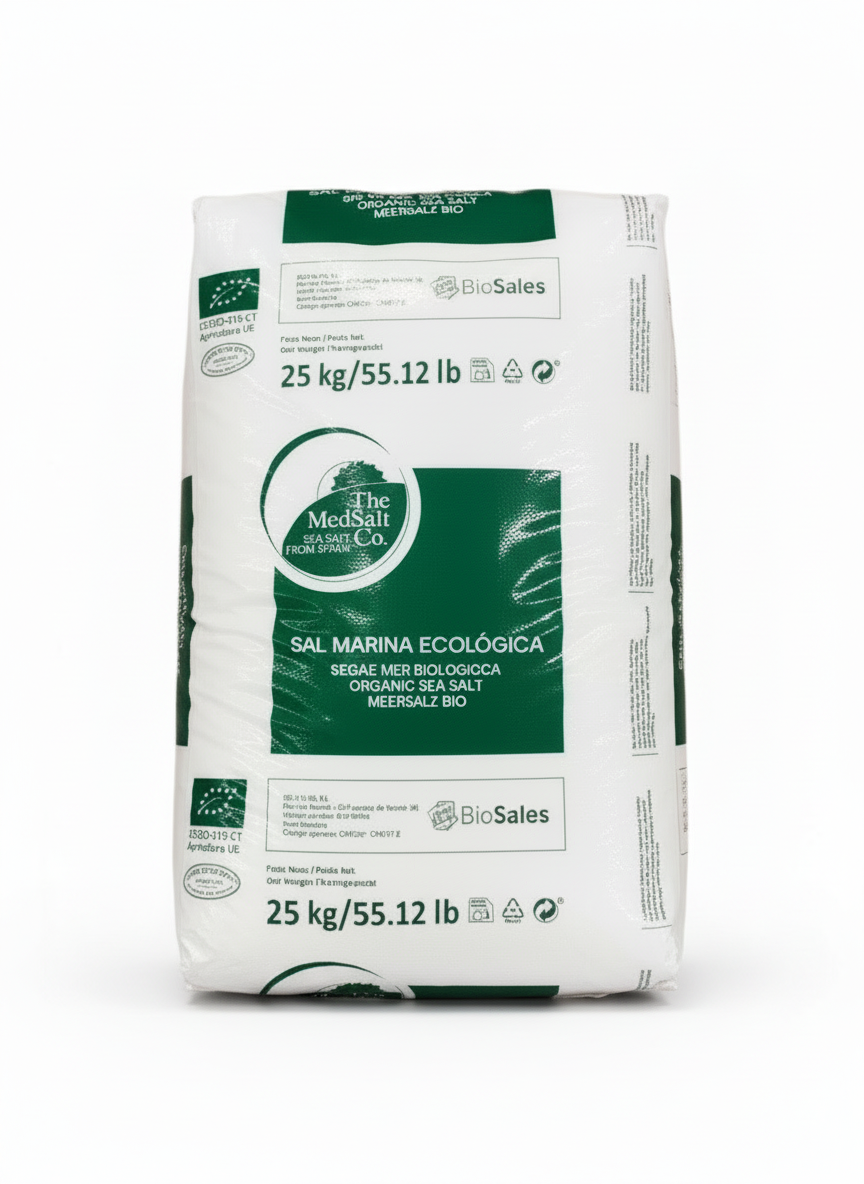 ORGANIC MEDITERRANEAN SEA SALT POWDER T00 - 25 kg