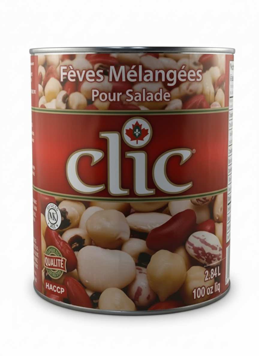 MÉLANGE DE HARICOTS POUR SALADE EN CONSERVE - CLIC 6 X 100 OZ