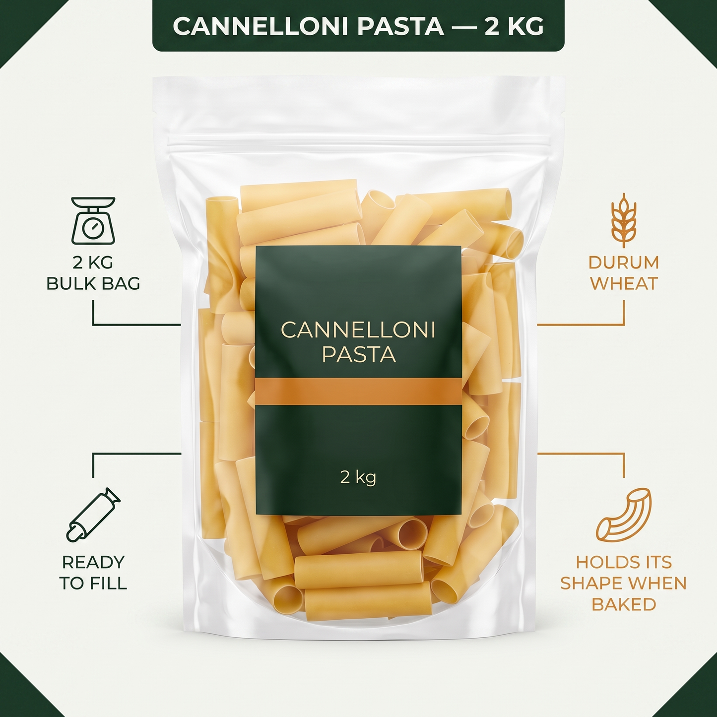 CANNELLONI PASTA - 2 kg