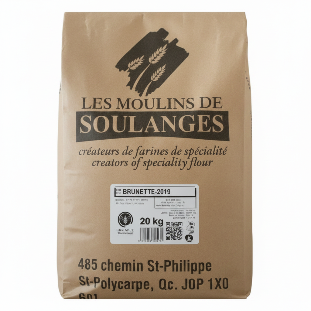 FARINE DE BLÉ ENTIER BRUNETTE – LES MOULINS DE SOULANGES – 20 kg
