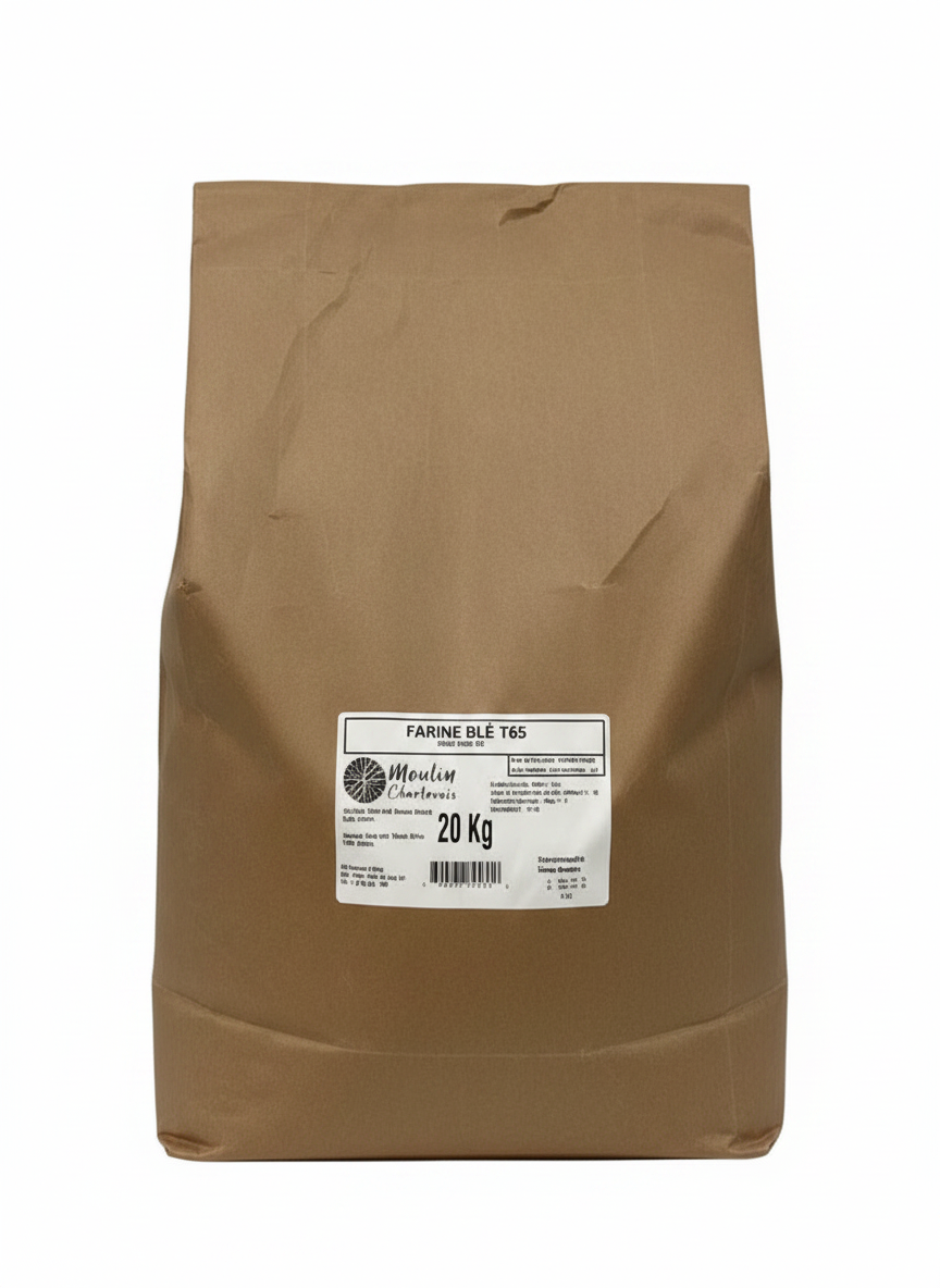 T65 WHEAT FLOUR - MOULIN DE CHARLEVOIX - 20 kg