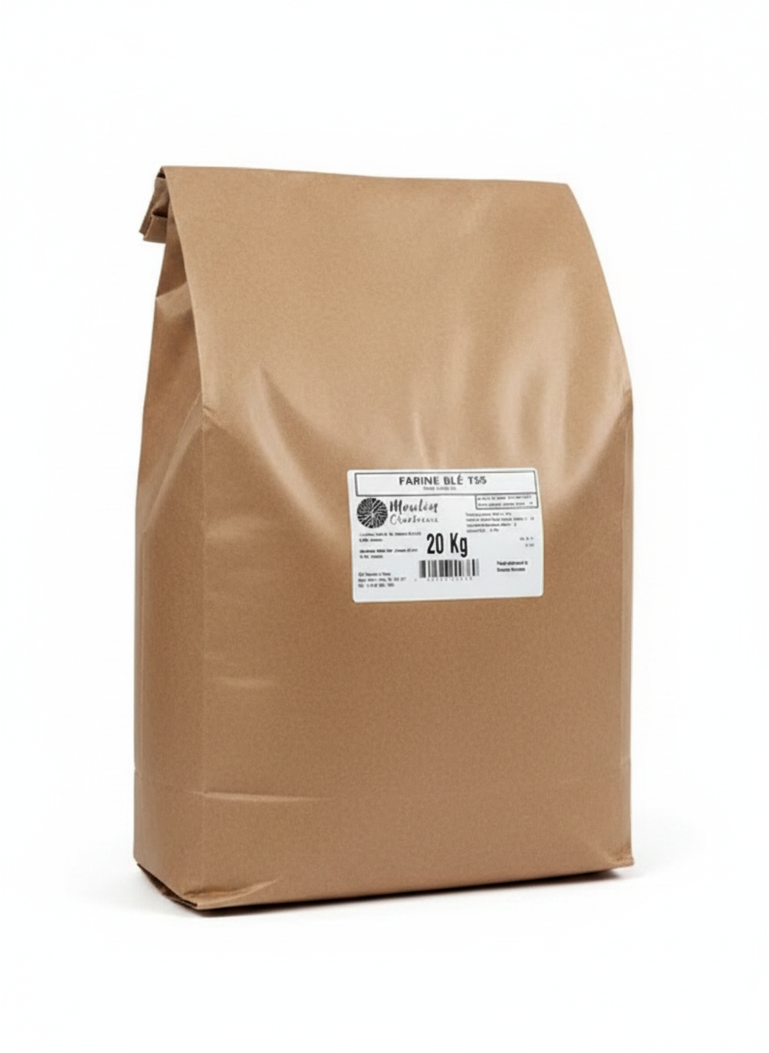 T55 WHEAT FLOUR - MOULIN DE CHARLEVOIX - 20 kg