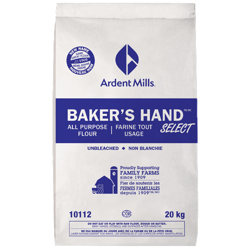 ALL PURPOSE UNBLEACHED SELECT FLOUR - BAKER'S HAND - 20kg