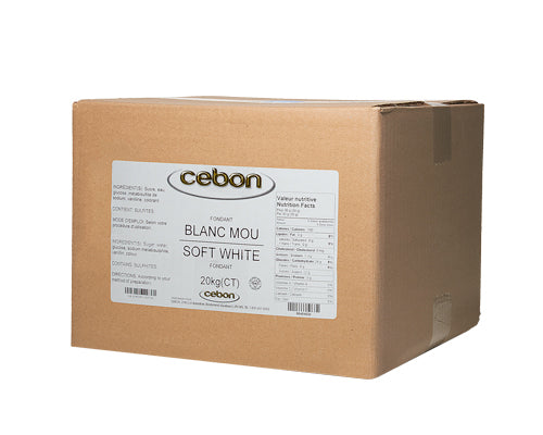 SOFT WHITE FONDANT IN CARTON - CEBON 20 kg