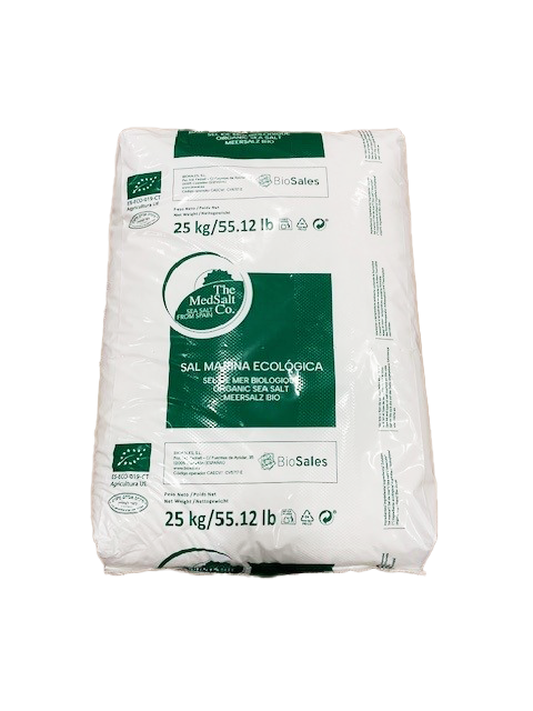 ORGANIC MEDITERRANEAN SEA SALT POWDER T00 - 25 kg