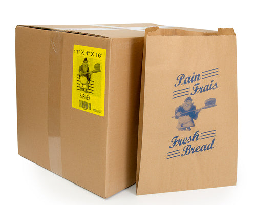 LOAF BROWN BAGS 11x4x16 - 1000 units