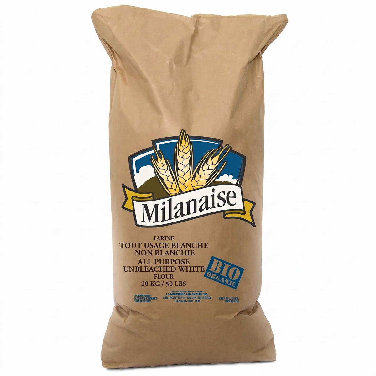 ORGANIC ALL PURPOSE UNBLEACHED FLOUR - MILANAISE - 20kg