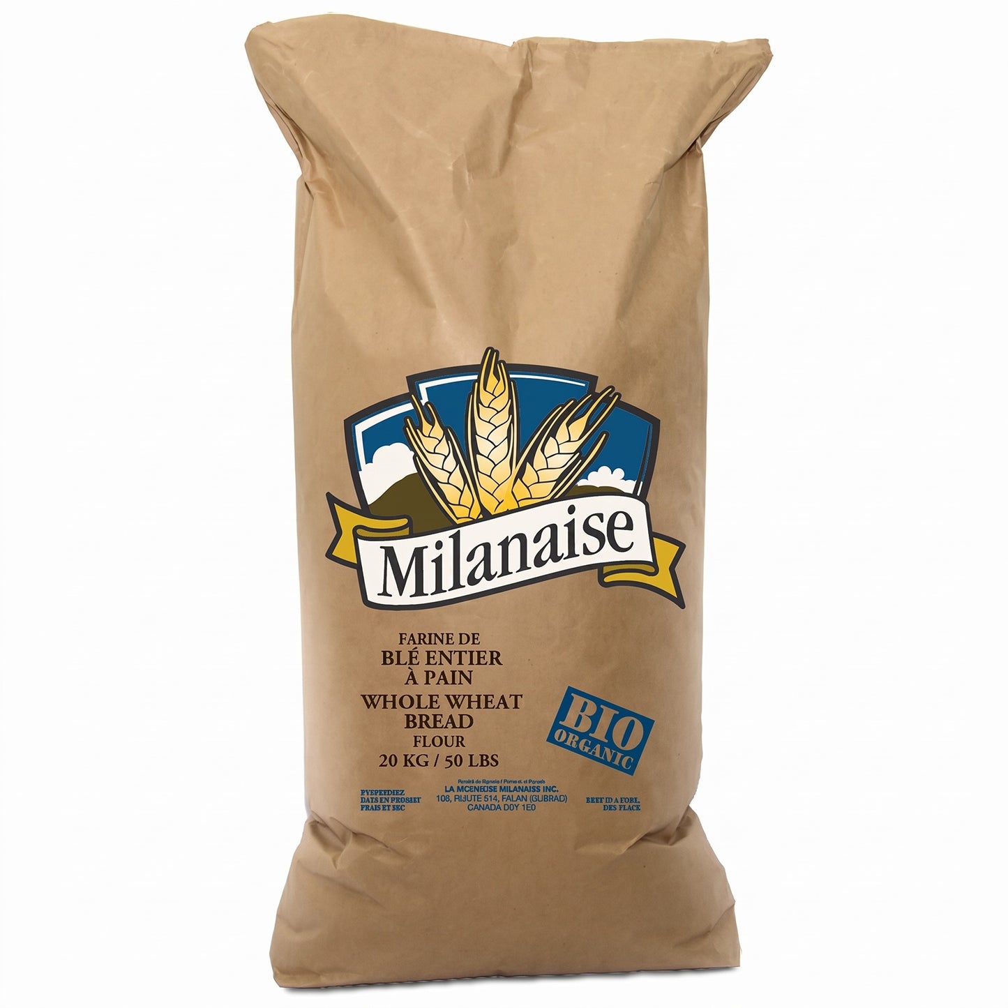 ORGANIC WHOLE WHEAT BREAD FLOUR - MILANAISE - 20kg