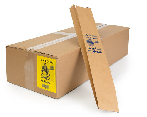 BROWN BAGUETTE BREAD BAG 4X2X25 - 1000 units