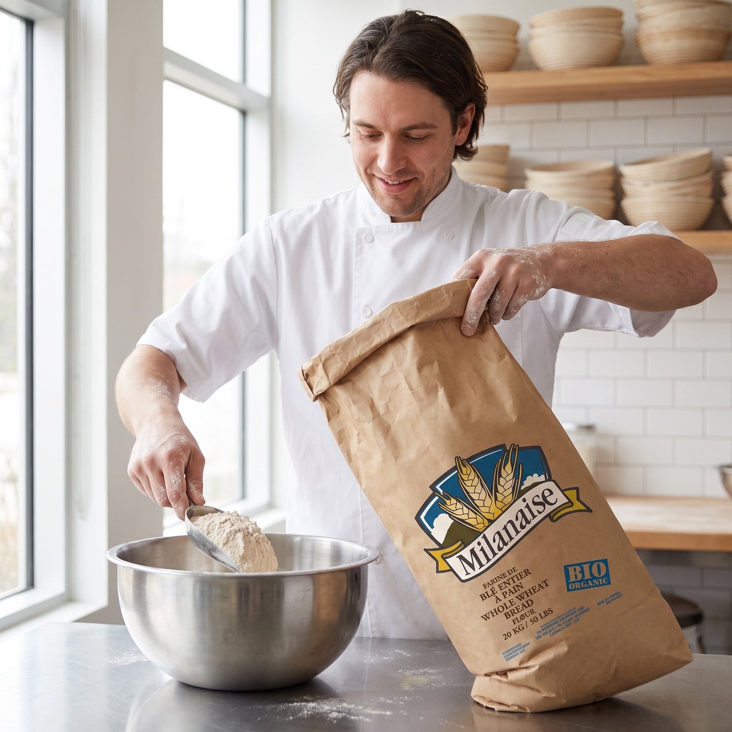 ORGANIC WHOLE WHEAT BREAD FLOUR - MILANAISE - 20kg