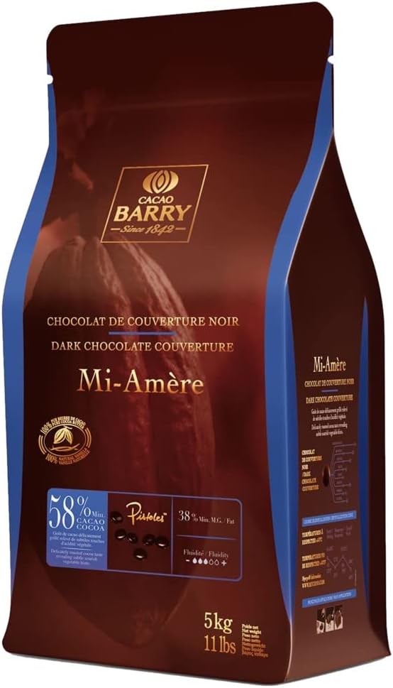 BITTERSWEET DARK CHOCOLATE COUVERTURE 58% - CACAO BARRY - 5kg