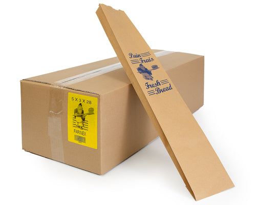 BROWN BAGUETTE BREAD BAGS 5X3X28 - 1000 units