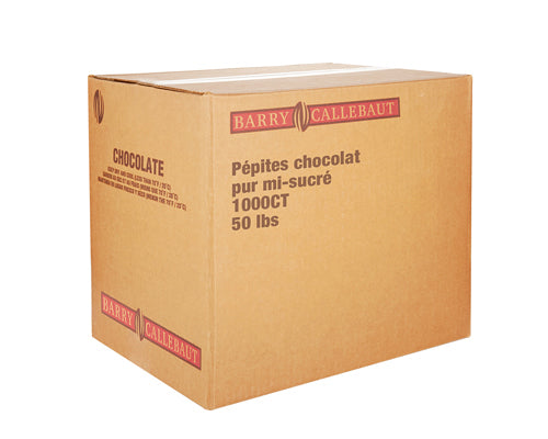 SEMI-SWEET CHOCOLATE CHIPS 1000QT - BARRY CALLEBAUT - 50 lbs 22.68 kg