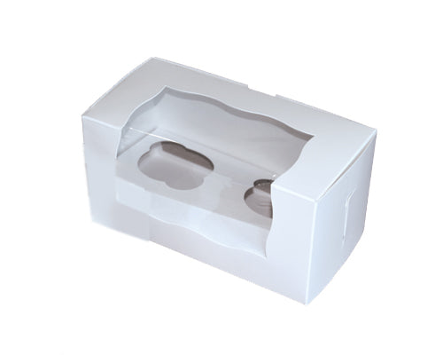 CUPCAKE BOX WITH CELLOPHANE 8X4X4 WHITE 100 units