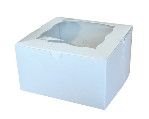 CUPCAKE BOX WITH CELLOPHANE, WINDOW 7X7X4 WHITE 100 units