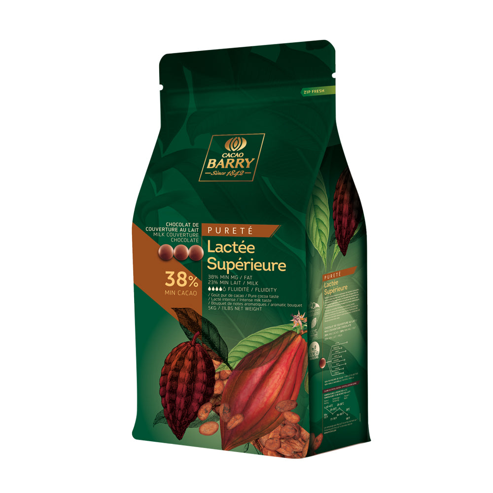 MILK CHOCOLATE COUVERTURE 38% SUPERIOR MILK PURITY - CACAO BARRY - 5kg