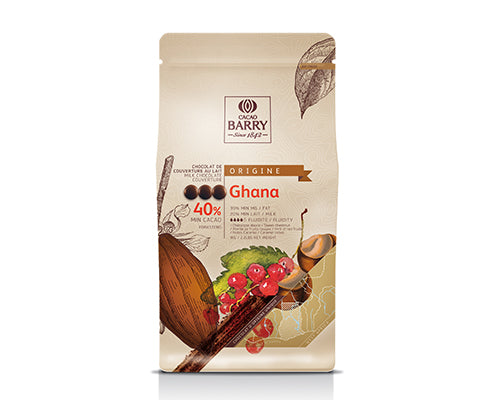 GHANA MILK CHOCOLATE DROPS 40.5% - BARRY CALLEBAUT - 1kg