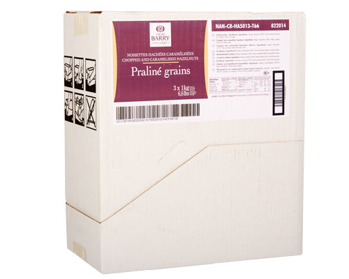 CHOPPED AND CARAMELIZED PRALINE HAZELNUTS - BARRY CALLEBAUT - 1kg - 3 units