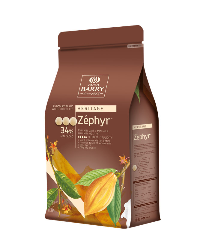 WHITE CHOCOLATE 34% HÉRITAGE ZÉPHYR™ - CACAO BARRY - 5kg