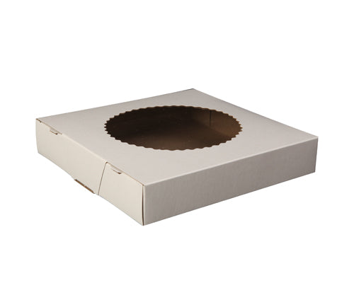 CARDBOARD PIE BOX WITH WINDOW CELLO 9 x 9 x 1.5 - 250 units