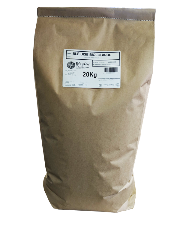 ORGANIC WHEAT FLOUR '' BISE '' - MOULIN DE CHARLEVOIX 20 kg
