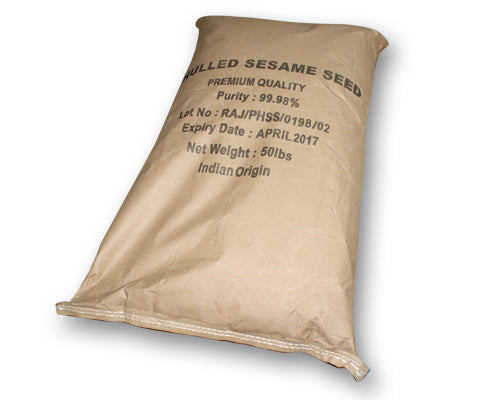HULLED SESAME SEEDS FROM INDIA 99.98% PURITY - 50 lbs - 22.68 kg