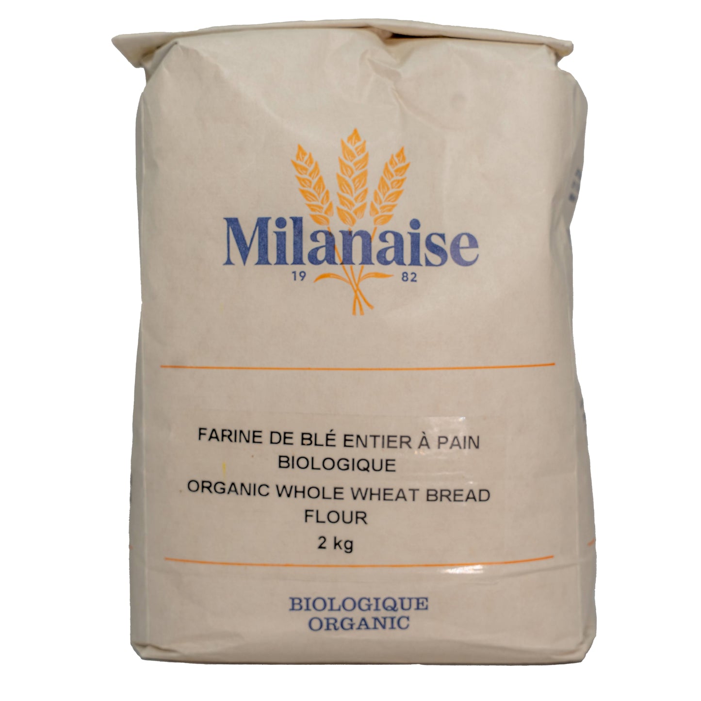 ORGANIC WHOLE WHEAT BREAD FLOUR - MILANAISE 2KG