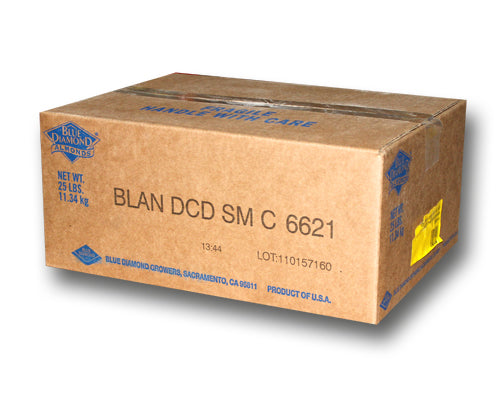 BLANCHED DICED ALMONDS 12 / 8 - BLUE DIAMOND 25 lbs - 11.34 kg