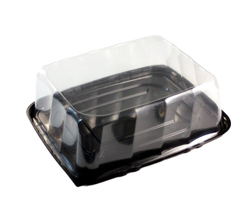 COMBO 1/8 CAKE 10 x 8 x 3.5 CLEAR / BLACK - PAR-PAK 100 units