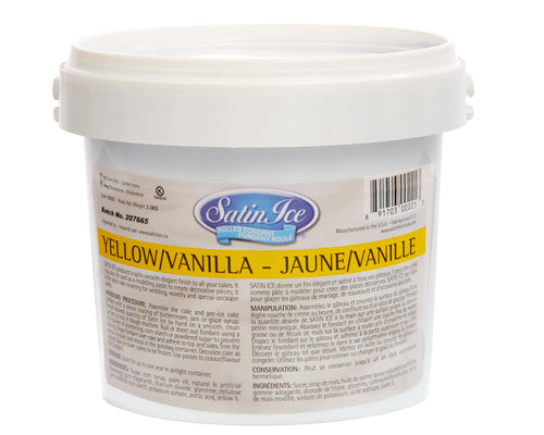 YELLOW VANILLA ICE ROLLED FONDANT - SATIN ICE 2.5 kg