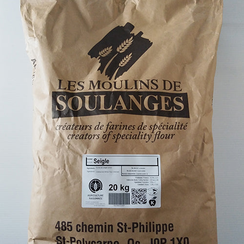 COMPLETE RYE FLOUR FROM QUEBEC - LES MOULINS DE SOULANGES - 20kg