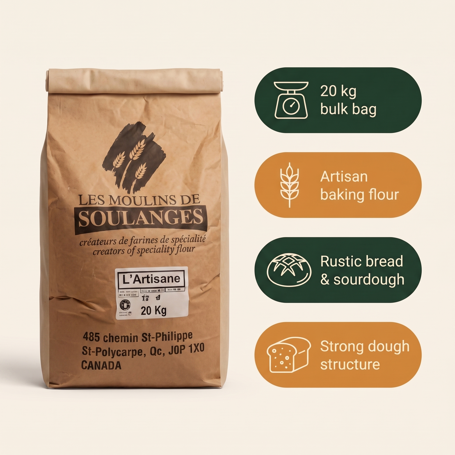Artisane Flour Les Moulins de Soulanges — in-the-box features card