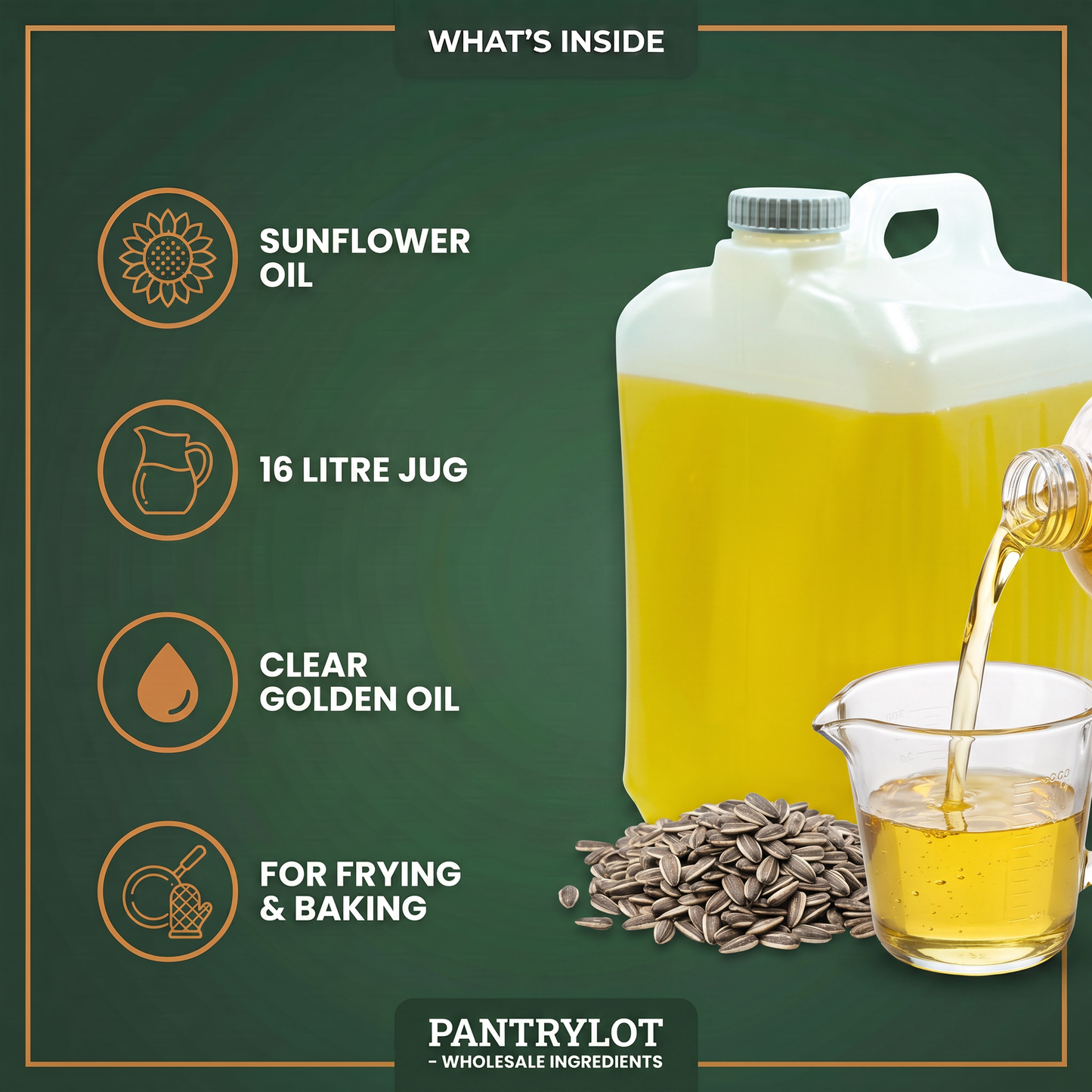 SUNFLOWER OIL 16 liter — in-the-box features card