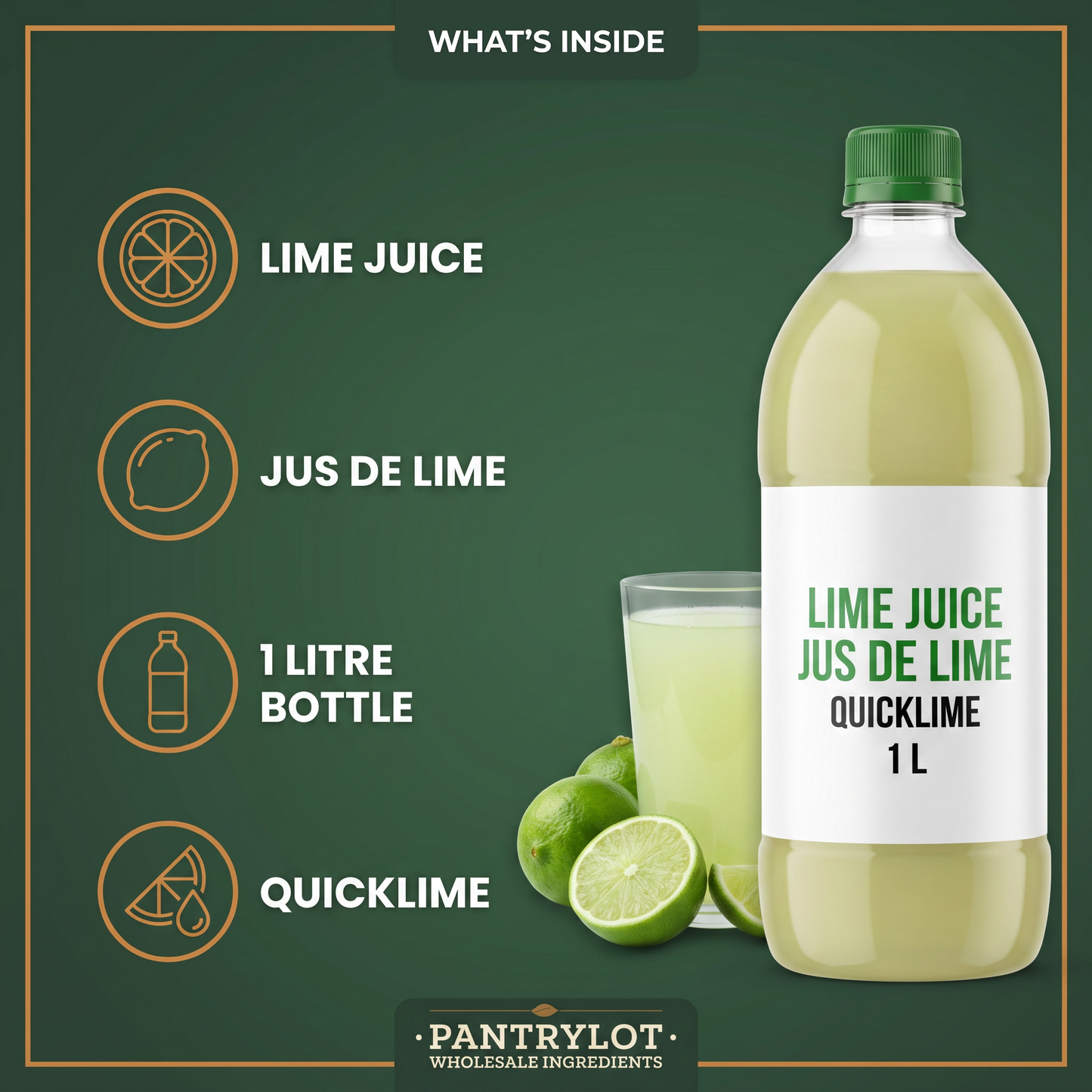 LIME JUICE - QUICKLIME 1 litres — in-the-box features card
