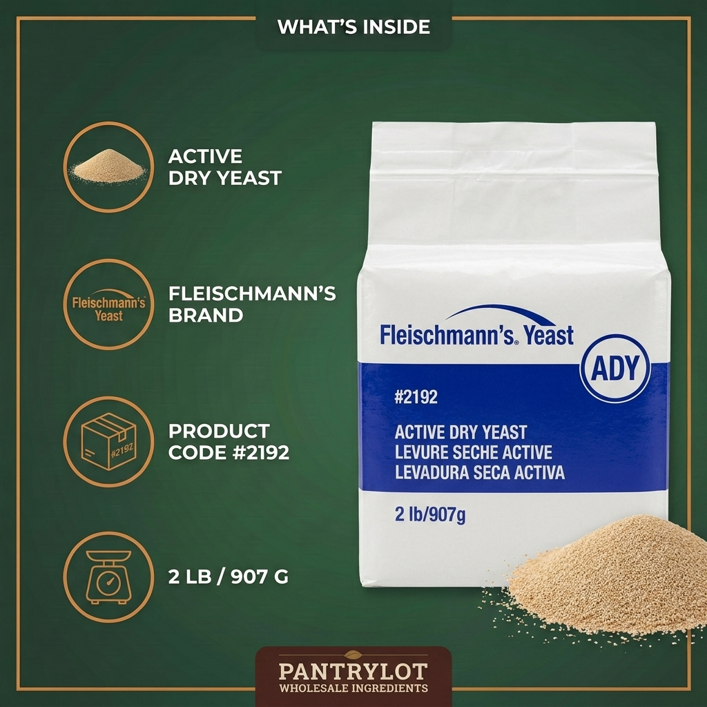 DRY YEAST (2192) BOX - FLEISCHMANN'S 2 lbs — in-the-box features card