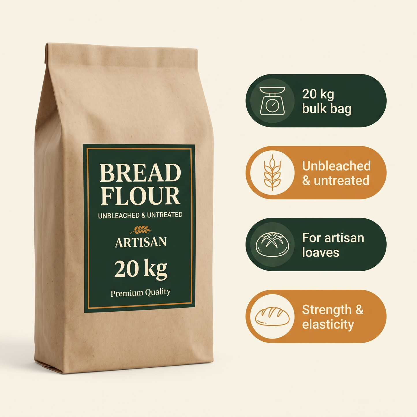 Artisan Bread Flour Unbleached and Untreated — in-the-box features card