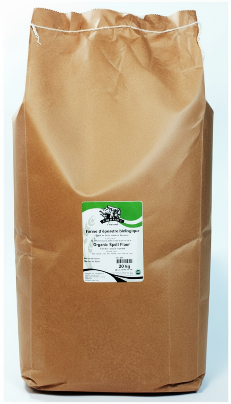 FARINE D’ÉPEAUTRE ENTIÈRE BIOLOGIQUE – MOULIN LACOSTE – 20 kg