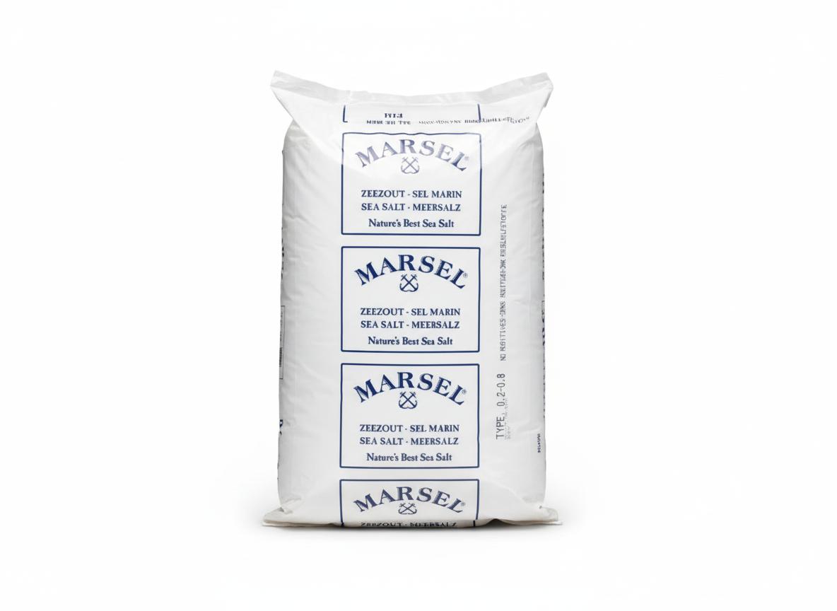 PURE AND REFINED FINE SEA SALT WITHOUT ADDITIVES - MARSEL 25 kg