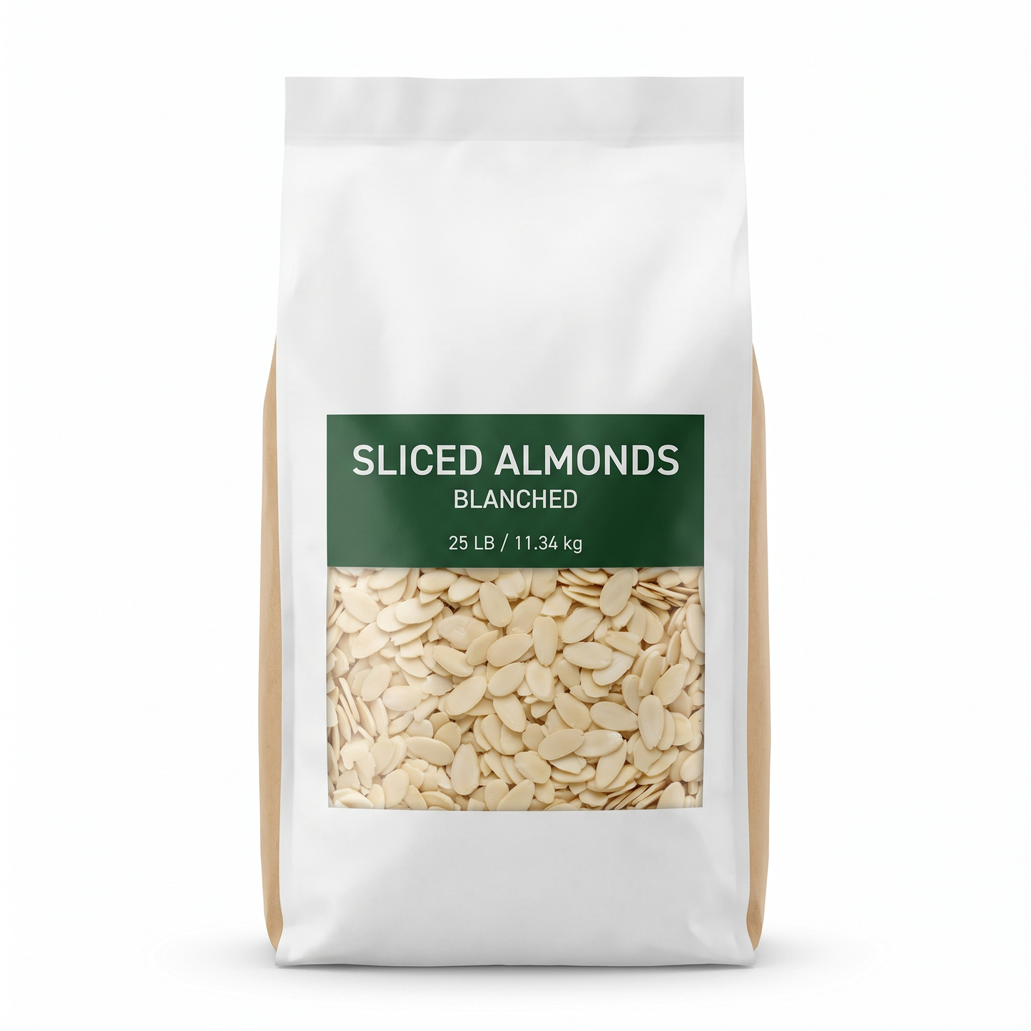 BLANCHED REGULAR SLICED  ALMONDS - BLUE DIAMOND 25 lbs - 11.34 kg