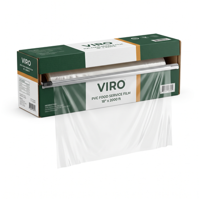 Viro PVC food service film cutter box, 18 inch by 2000 foot roll