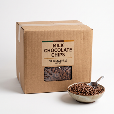 MILK CHOCOLATE CHIPS 5000CT - BARRY CALLEBAUT - 50lbs 22.68kg