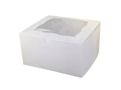 CUPCAKE BOX WITH CELLOPHANE 4X4X4 WHITE 100 units