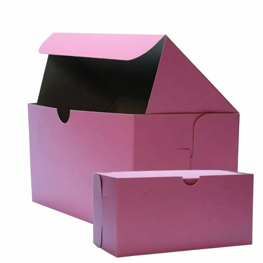 BAKERY SMALL CAKE CARTONS LOCK CORNER STYLE PINK KRAFT 8X4X4 100  units