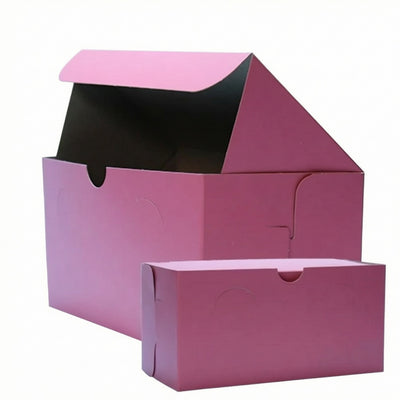 BAKERY SMALL CAKE CARTONS LOCK CORNER STYLE PINK KRAFT 8X4X4 100  units