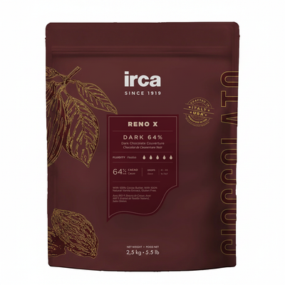 64 % DARK CHOCOLATE IN PISTOLES - RENO CONCERTO IRCA -  4 x 2.5 KG