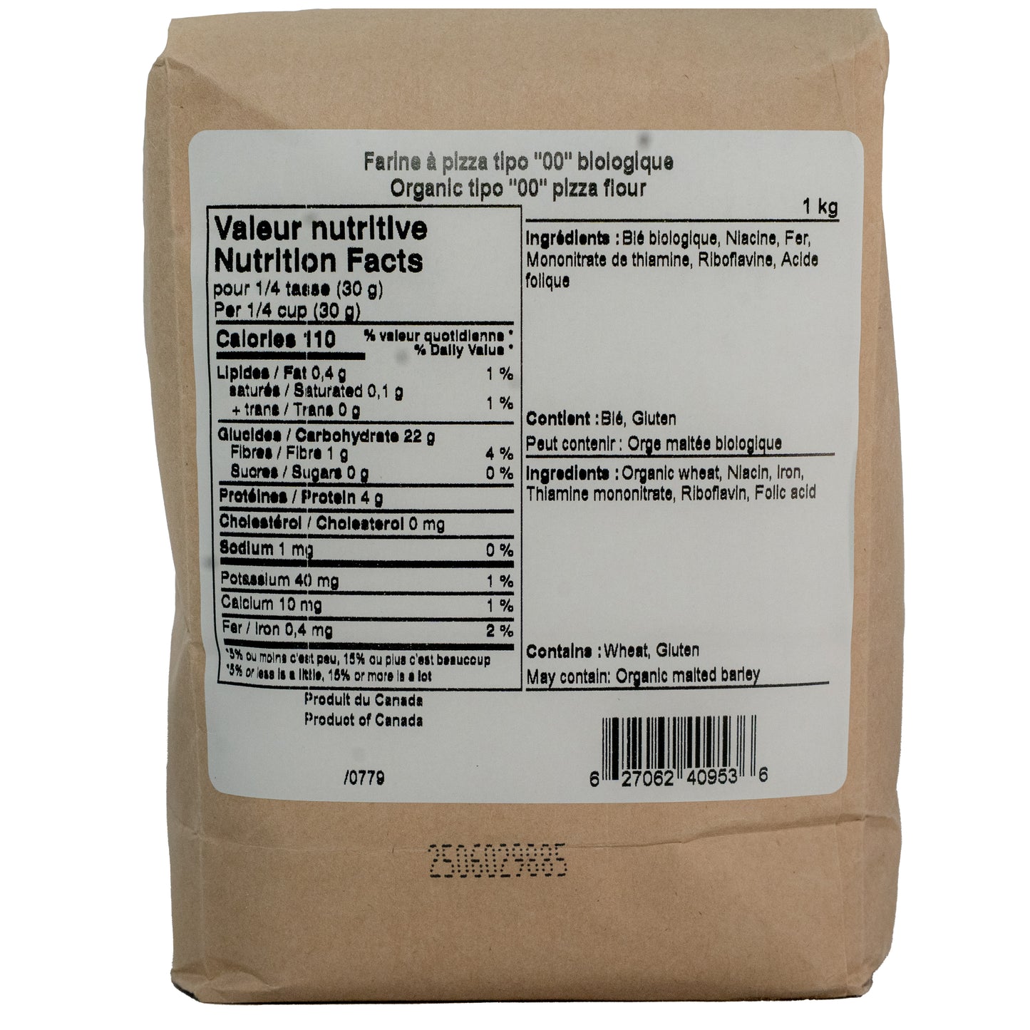 ORGANIC PIZZA FLOUR TIPO ''00'' - MILANAISE 1KG