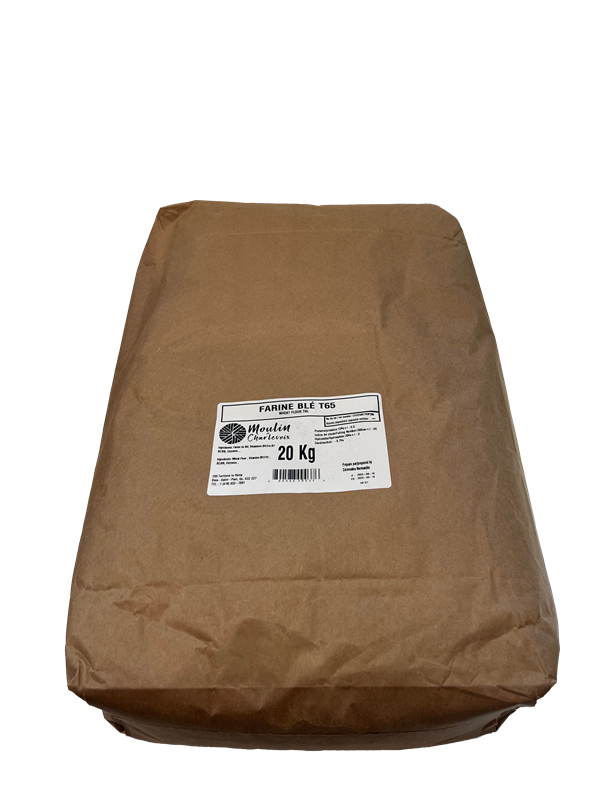 T65 WHEAT FLOUR - MOULIN DE CHARLEVOIX - 20 kg
