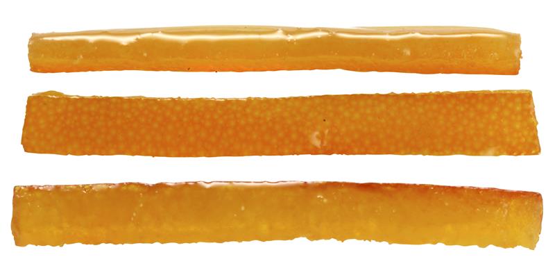 CANDIED ORANGE STRIPS, STRAIGHT, ROWED AND DRAINED - PELLORCE ET JULLIEN - 1 kg