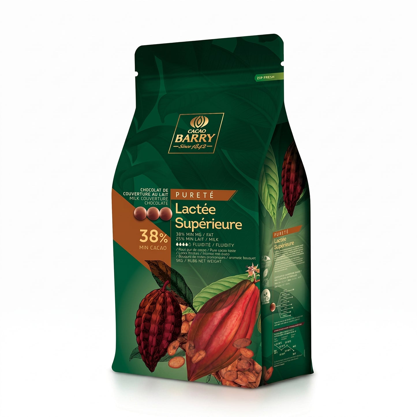 MILK CHOCOLATE COUVERTURE 38% SUPERIOR MILK PURITY - CACAO BARRY - 5kg