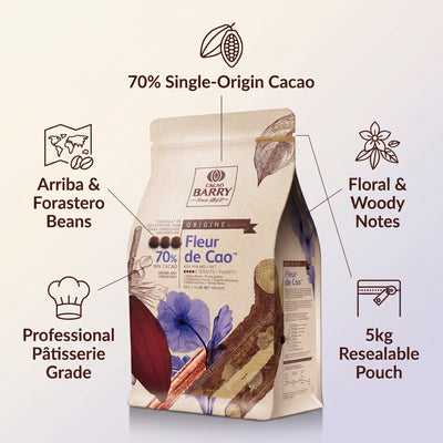 DARK CHOCOLATE COUVERTURE 70% ORIGINE FLEUR DE CAO - CACAO BARRY - 5kg
